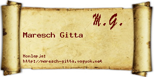 Maresch Gitta névjegykártya